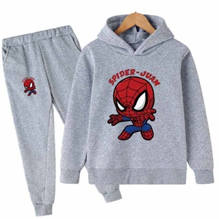 เสื้อกันหนาวลําลอง ผ้าฝ้าย มีฮู้ด ลาย Marvel Spider man สําหรับเด็กผู้ชาย 2022