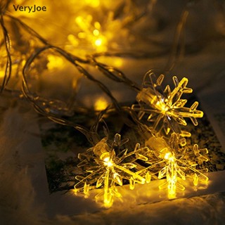 [VeryJoe] สายไฟ LED รูปเกล็ดหิมะ สีขาวอบอุ่น สําหรับตกแต่งบ้าน คริสต์มาส