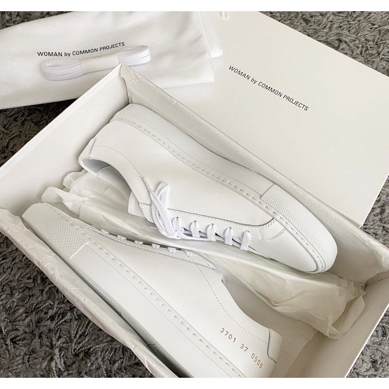 รองเท้า woman by Common Project White Achilles Original Low Sneakers 3701 0506 ของแท้ 100%