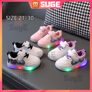 【Suge】รองเท้าผ้าใบลําลอง มีไฟ LED ลายมิกกี้เมาส์ เรืองแสง สําหรับเด็กผู้ชาย ผู้หญิง เหมาะกับการเล่นกีฬา