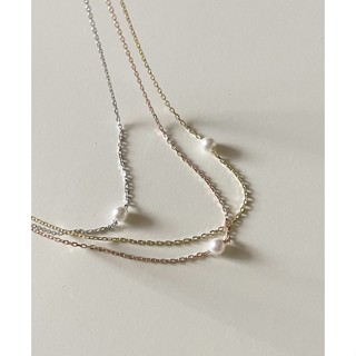 A.piece สร้อยแสตนเลส [stainless steel] Petite Pearl Necklace (192)