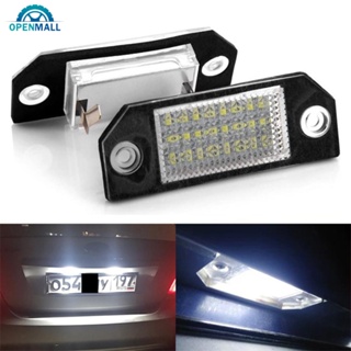 Openmall ไฟสัญญาณ LED 12V สีขาว สําหรับติดป้ายทะเบียนรถยนต์ Ford Focus 2MK2 2003-2008 C-MAX U1W8 2 ชิ้น