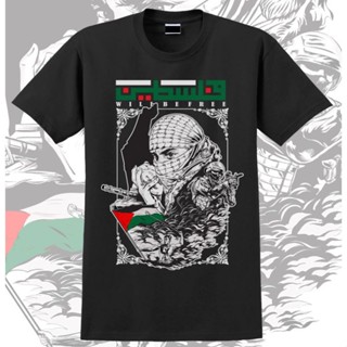 เสื้อยืดผ้าฝ้ายพิมพ์ลายแฟชั่น เสื้อยืดผ้าฝ้าย ใส่สบาย พิมพ์ลาย PALESTINEWILL BE FREE