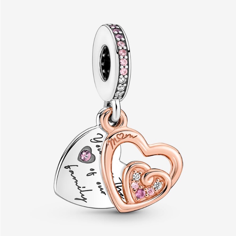 [พร้อมส่ง สินค้าแท้ ] Pandora Entwined Infinite Hearts Double Dangle Charm