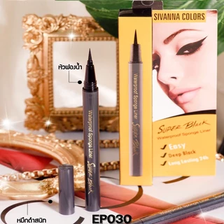 ♦️ของแท้·ส่งด่วน·ถูก♦️Sivanna Waterproof Spong Liner Super Black #EP030 : ซิวานน่า อายไลเนอร์ dayse