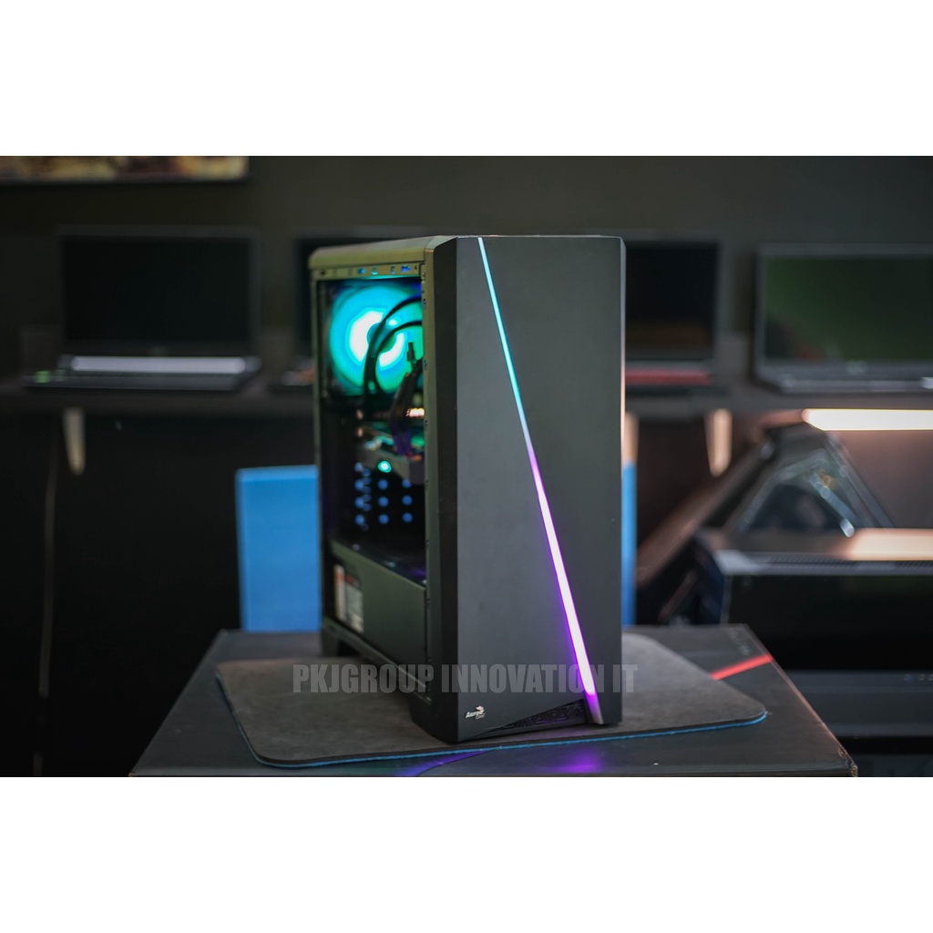 คอมเล่นเกมมือสอง Aerocool Ryzen 5 2400G RAM 8 GB GTX 1050 Ti SSD 240 GB HDD 1 TB