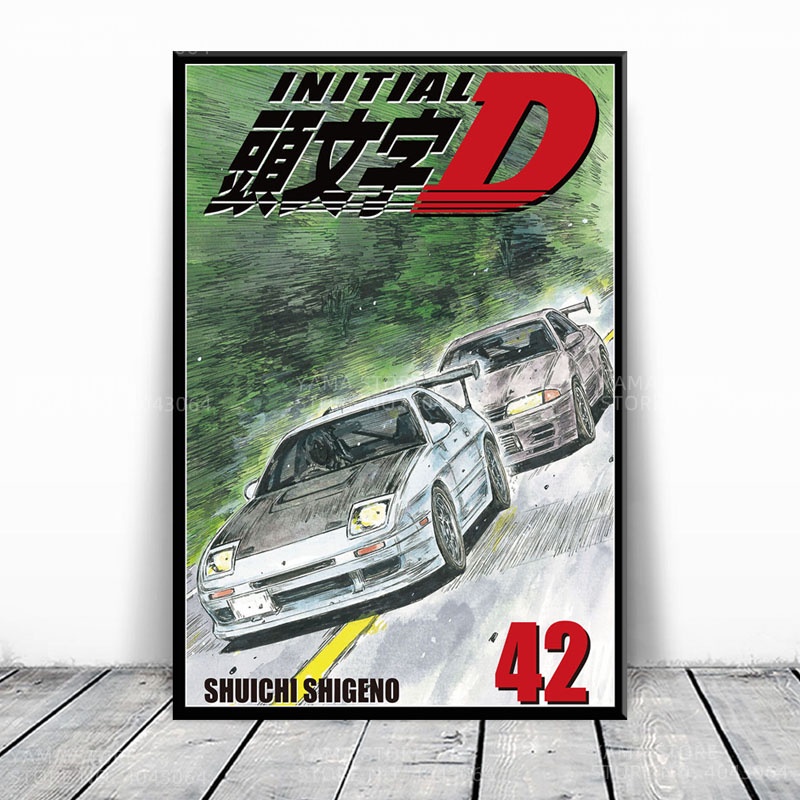 โปสเตอร์ภาพวาดสีน้ํามันบนผ้าใบ รูปการ์ตูนมังงะ Initial D JDM Car AE86 สไตล์ญี่ปุ่น 12 แบบ สําหรับตกแต่งผนังบ้าน
