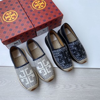 Tory Burch platform espadrilles casual canvas loafer convenient slip-on pump size35-40