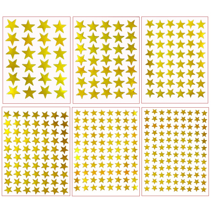 สติกเกอร์ฉลาก รูปดาวห้าแฉก สีทอง สําหรับติดตกแต่ง 10 แผ่น ต่อถุง