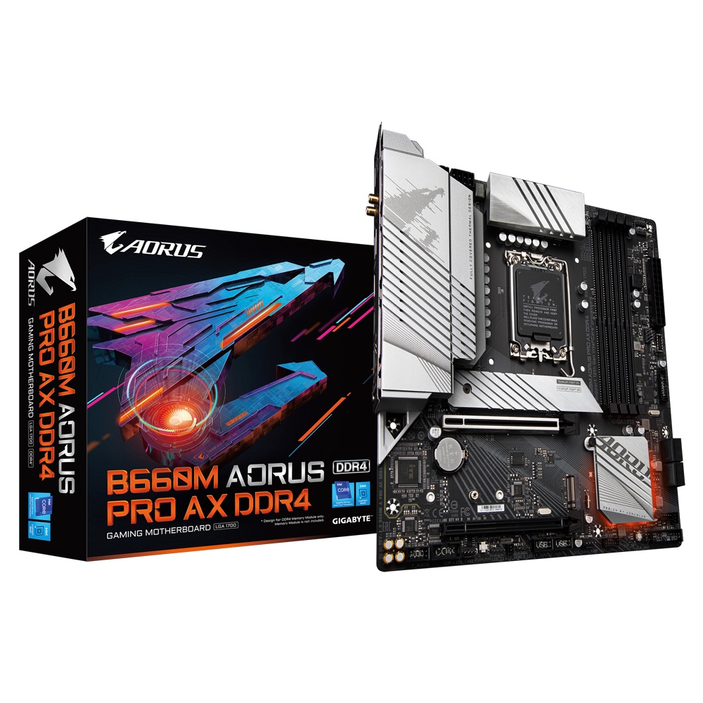 เมนบอร์ด Intel GIGABYTE B660M AORUS PRO AX DDR4 mATX | แอลจีเอ 1700 โมโบ