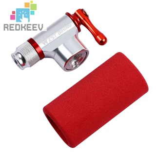 Redkeev WEST BIKING เครื่องปั๊มลมจักรยาน CO2 อะลูมิเนียม ขนาดเล็ก สําหรับบาสเก็ตบอล