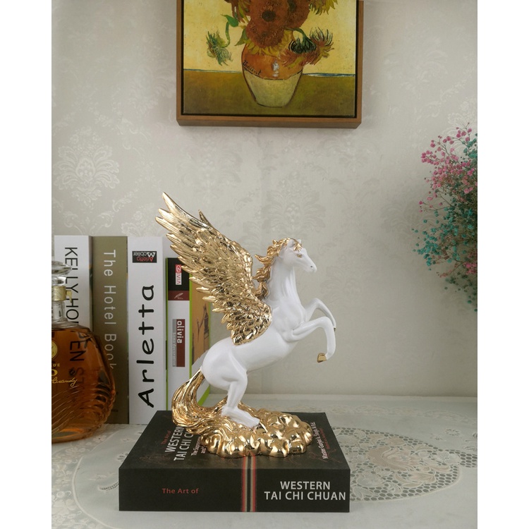 เครื่องประดับเรซิ่น รูปดอกเพกาซัส สไตล์ยุโรป สําหรับตกแต่งบ้าน ออฟฟิศ - รูปที่ 7