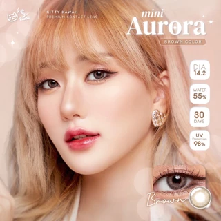 คอนแทคเลนส์ Mini Aurora Brown / Gray (Kitty Kawaii) ขนาดมินิ 🌷 ลายฮิต สุดปังในเกาหลี