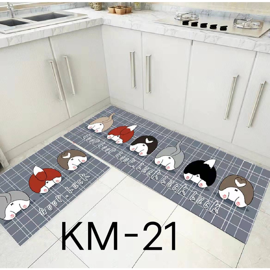 พรมห้องครัว ดูซับน้ำได้ดี มี 2 ขนาด(40*60/40*120)จำหน่ายเป็นเซ็ต(1เซ็ต2ชิ้นราคา79บาทได้ทั้ง2ขนาด)