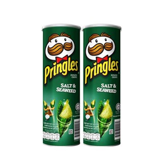 พริงเกิลส์ รสสาหร่าย ขนาด 107กรัม ยกแพ็ค 2กระป๋อง PRINGLES SALTED SEAWEED