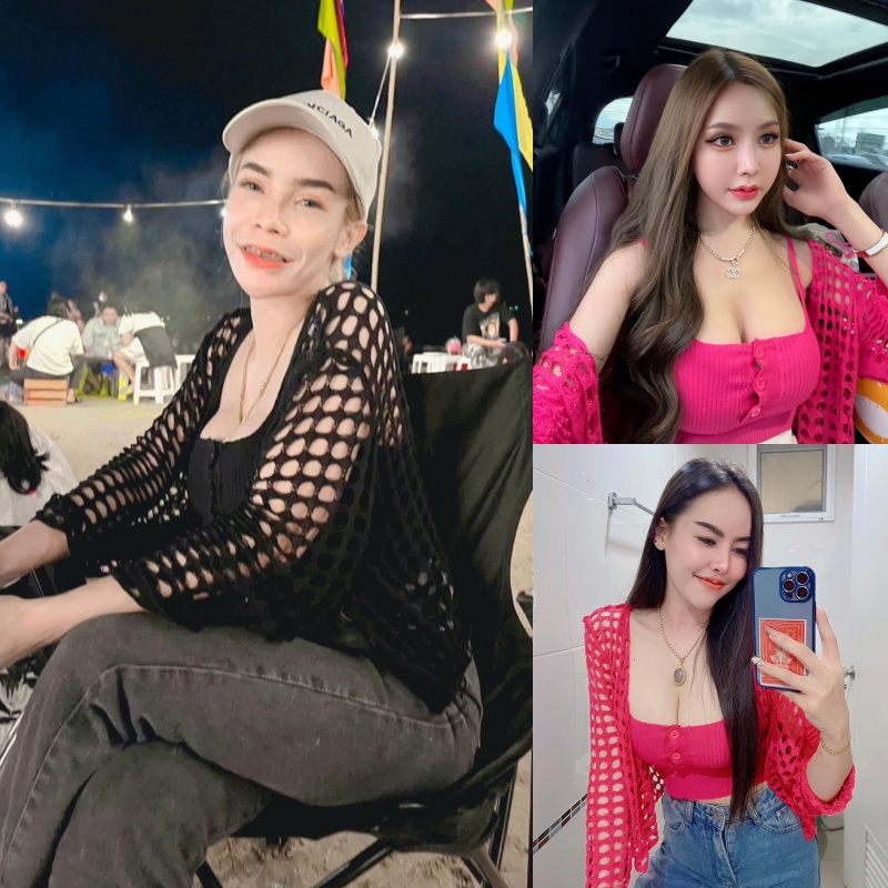 SpinnyHouse ชุดเซ็ต 2ชิ้น งานตามหา ครอปสายเดี่ยว+เสื้อคลุม ผ้าตาข่าย น่ารักมากกกก รุ่น แม่ลูกรู