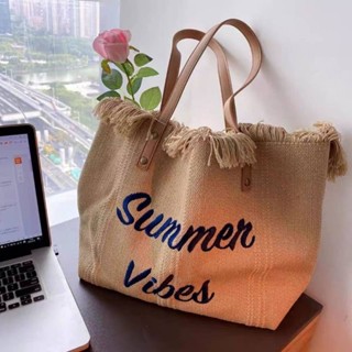 กระเป๋าผ้าแคนวาส Summer Vibes สไตล์สาวเกาหลี