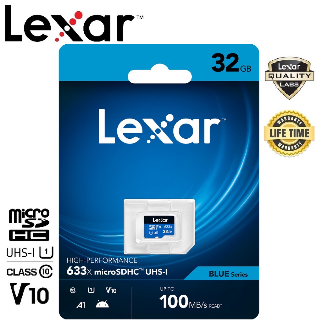 Lexar 32GB 633x Micro SDHC card (100MB/s)