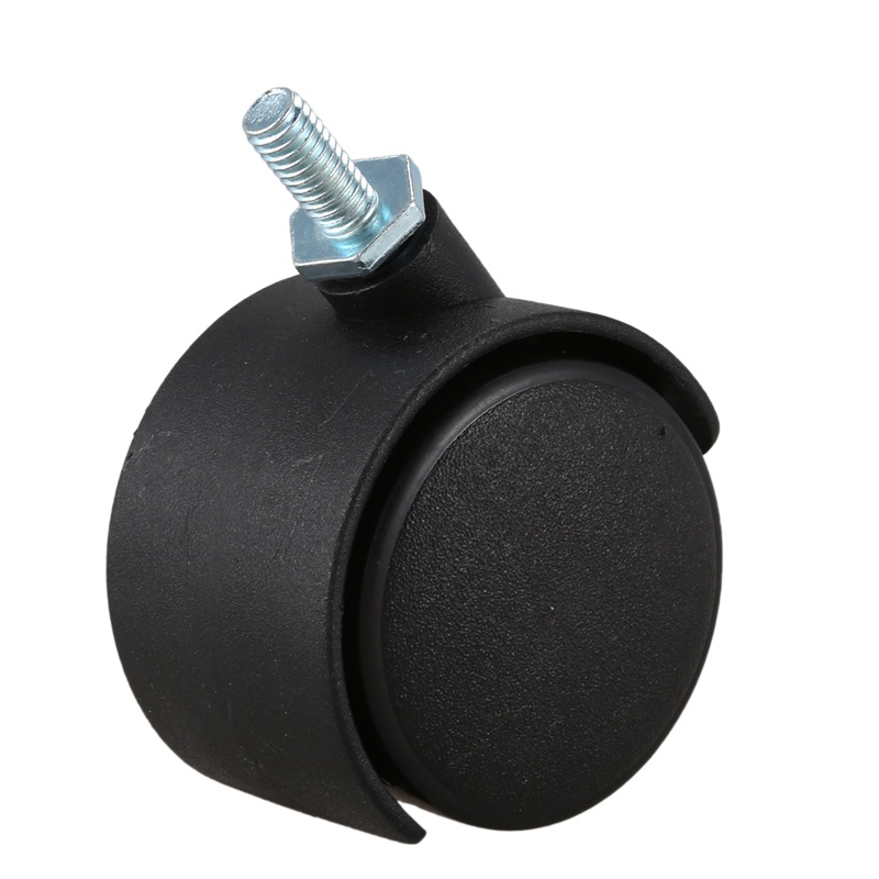 6mm Threaded Stem 40mm Dual Wheel Rotatable Caster สีดํา ราคา ถูกที่สุด ดีลบีเคเค แกลเลอรีภาพที่ 3