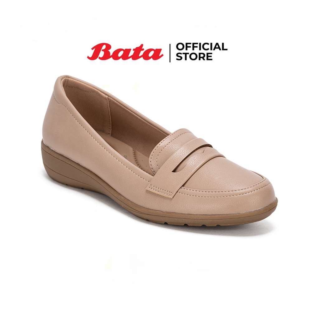 Bata บาจา รองเท้าคัทชู บัลเล่ต์ แบบสวม ใส่ลำลอง รองรับน้ำหนักเท้า สูง 1 นิ้ว สำหรับผู้หญิง รุ่น Grecian สีเบจ 6518192