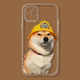 Hard hat Shiba inu เคสไอโฟน iPhone Xr Xs X max 7plus TPU 13 11 pro max 12 14 pro 7 8 se2020 เคส 8plus 8พลัส cover นิ่ม