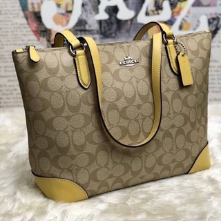 COACH ZIP TOP TOTE IN SIGNATURE CANVAS