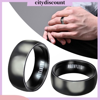 &lt;citydiscount&gt;  เครื่องประดับแหวนนิ้วมือเหล็กไทเทเนียม 8 มม.