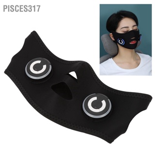 Pisces317 Electric V Face Massage Belt Black USB Charge EMS 2 Modes 10 Gears Double Chin Reducer