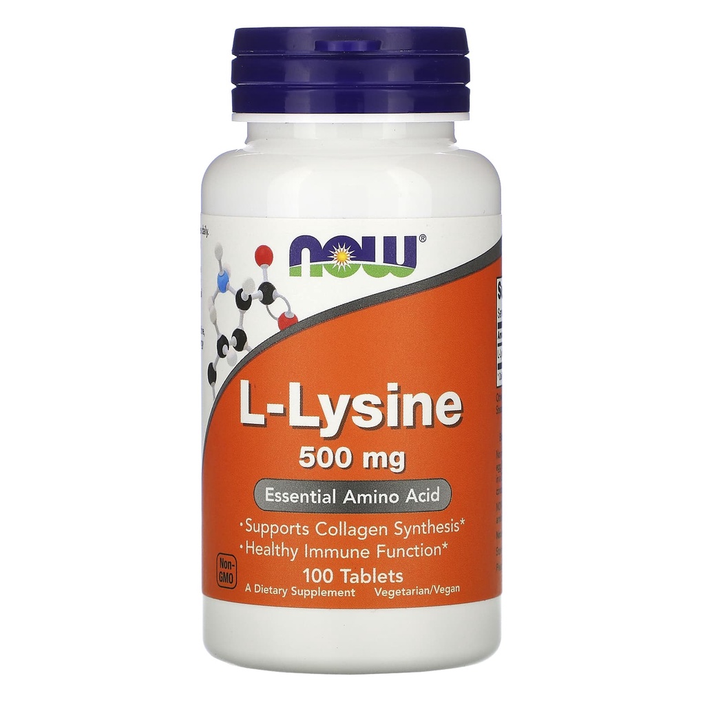 NOW Foods, L-Lysine, 500 mg, 100 Tablets/250 Tablets
