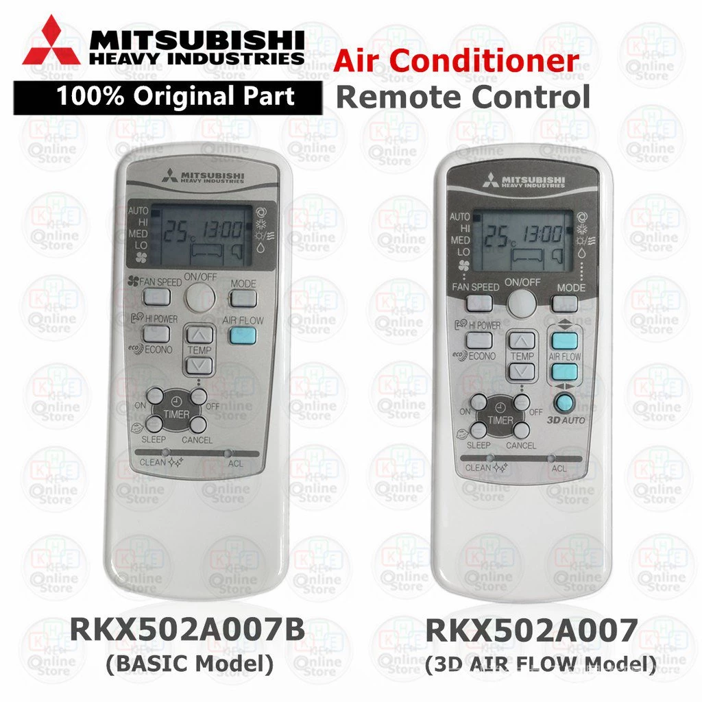รีโมทคอนโทรล Mitsubishi Heavy Industries Air Con RKX502A007B/RKX502A007