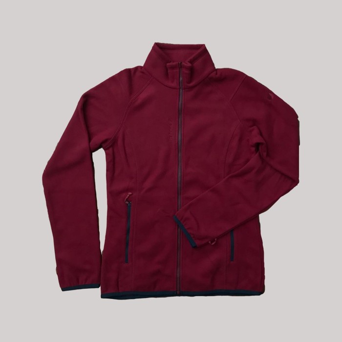 MERAH เสื้อแจ็คเก็ตผู้หญิง WOMENS MOUNTAIN JACKET FLEECE FULL ZIP LAFUMA HIKING ALL SIZE - สีแดง, S 