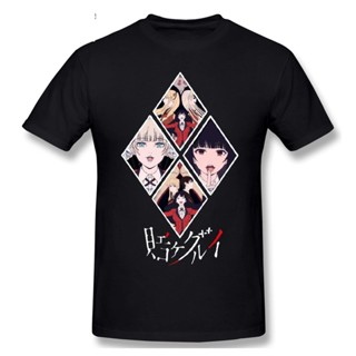 เสื้อยีด นักพนันบังคับ Kakegurui เสื้อสเวตเตอร์อะนิเมะเสื้อยืดคุณภาพสูงเสื้อยืดแขนสั้นผ้าฝ้ายคอกลม T-Shi สําหรับผู้ชาย