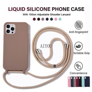 เคสซิลิโคนนิ่ม พร้อมสายคล้องคอ สําหรับ iPhone 17 16 Pro