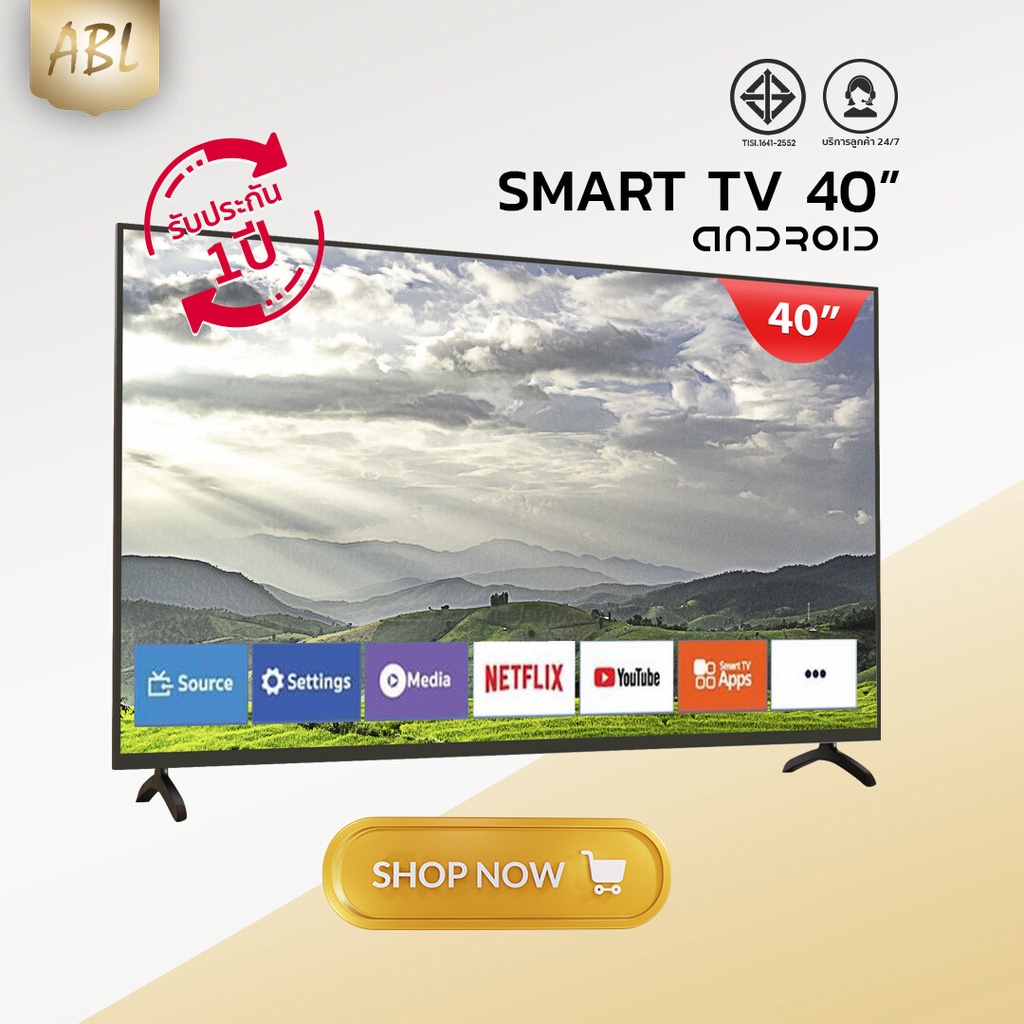 ABL LED TV 40 นิ้ว Android Analog TV Digital TV Smart TV  HD Ready HDMI AV Component VGA Coaxial และ USB