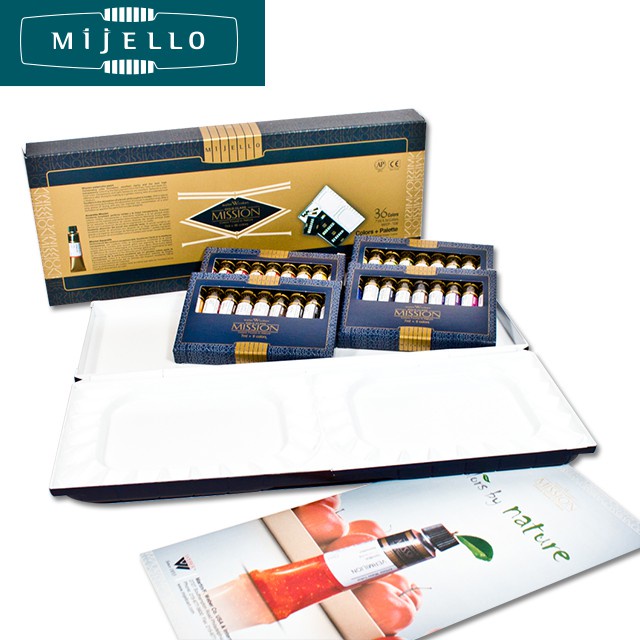 Mijello Mission ชุดสีน้ำ 12 / 20 / 36 สี สีน้ำ บรรจุกล่องสวยหรู อาร์ทติสเกรด Silver & Gold Class Water Color พร้อมจานสี