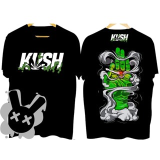 เสื้อยืดผ้าฝ้ายพิมพ์ลายขายดี ♦♦♝Kush Clothes Oversize T-Shirt 55-110kg Women Dress Men Tops Cotton Clothing New Design T