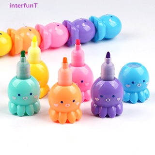 [InterfunT] ชุดปากกามาร์กเกอร์ เรืองแสง รูปปลาหมึก 5 สี [ใหม่]