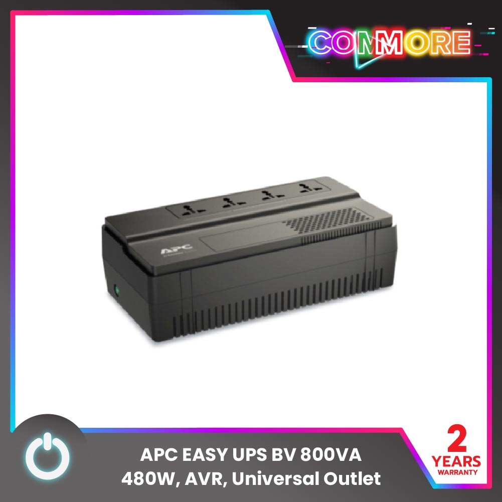 APC EASY UPS BV 800VA (เครื่องสำรองไฟ) กำลังไฟ 480W, AVR, Universal Outlet เหมาะสำหรับเกมมิ่ง เครื่อ