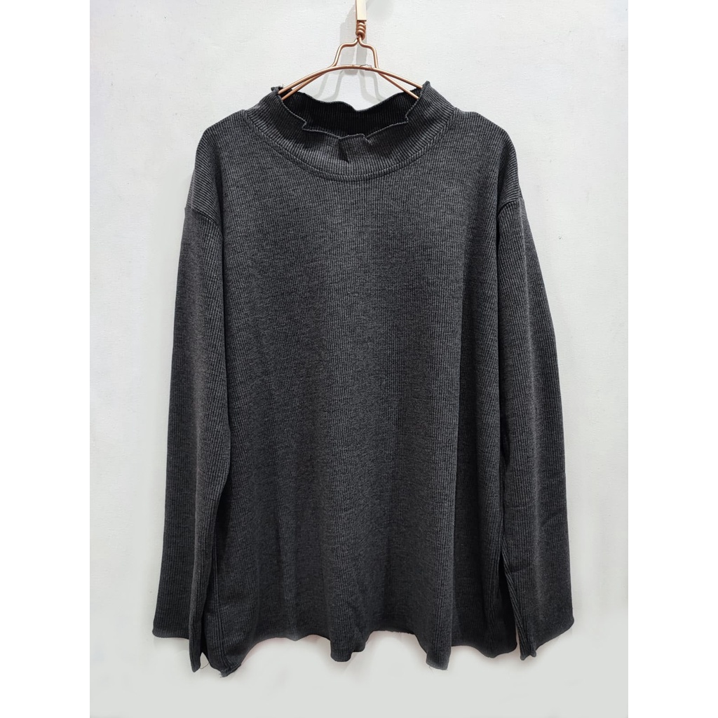 เสื้อยืดผู้หญิงธรรมดา Xxl ทําจากถัก Mambo TURTLE NECK