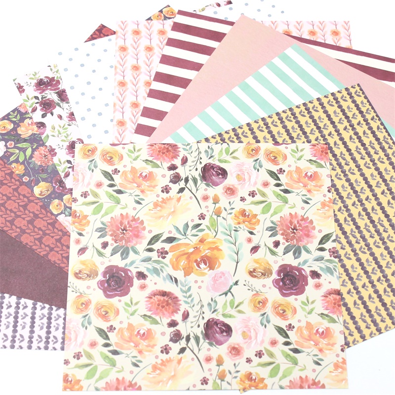 กระดาษแพ็ค 6 "x6" ดอกไม้งานแต่งงาน 12 แผ่นกระดาษพื้นหลังศิลปะการ์ดทํา DIY สมุดภาพกระดาษหัตถกรรม
