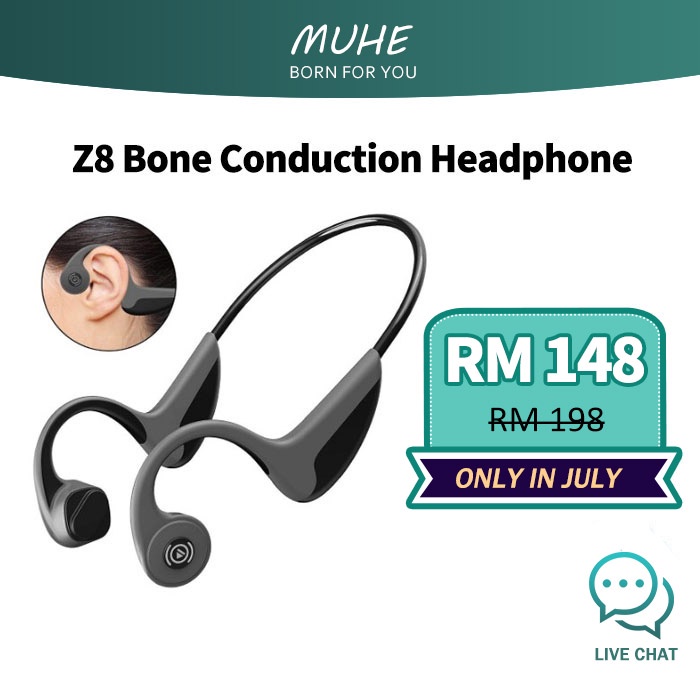 MUHE Earphone headset Z8 Bone Conduction Headphones Wireless Bluetooth