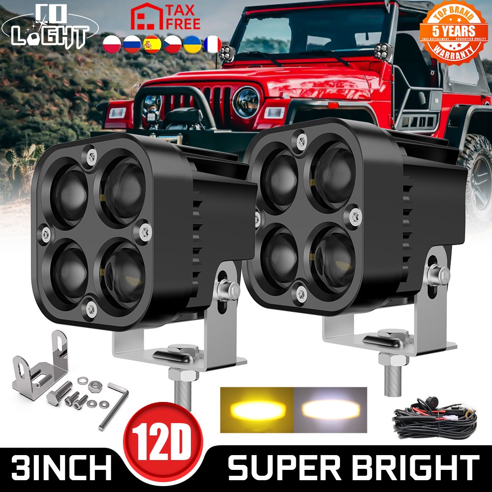 CO LIGHT 12D 3 inch Car LED Work Light 3000K 6000K DRL Spotlight 15000LM Fog Light for Offroad 4x4 T