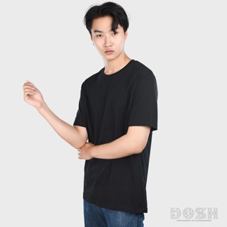 เสื้อคู่วินเทจ DOSH:UNISEX T-SHIRTS COTTON100% เสื้อยืด คอกลม แขนสั้น สีดำ ULTRA-Tรุ่น FUMT5000-BL