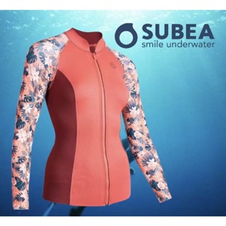 SUBEA เสื้อนีโอพรีนแขนยาวสำหรับผู้หญิงรุ่น 500 (สีชมพู)