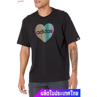 gothic Adidasเสื้อยืดแขนสั้น Adidas Unisex Pride Heart Graphic T-Shirt AdidasShort sleeve T-shirts สไตล์แฟชั่นที่เรียบง่