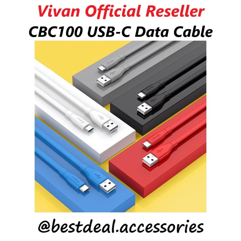 Vivan CBC100S Type-C สายเคเบิลข้อมูล 1 เมตร - New Vivan CBC100 USB-C 100 ซม.