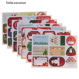 [little.coconut] สติกเกอร์ฉลาก ลายคริสต์มาส สําหรับติดบรรจุภัณฑ์ 108 ชิ้น 12 แผ่น