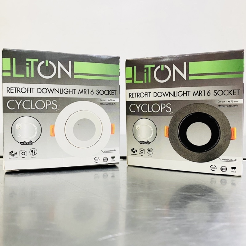 Liton ดาวน์ไลท์ฝังฝ้า Cyclops ขนาด 90 มม. สีดำ|ขาว