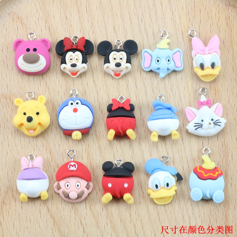 จี้เรซิ่น รูปการ์ตูนเป็ด หมีน้อย แฮนด์เมด DIY สําหรับทําเครื่องประดับ สร้อยคอ ต่างหู แฮนด์เมด