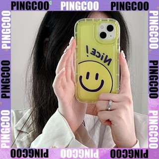 PingCoo - Case For iPhone 14 13 12 11 Plus Pro Max XR TPU Soft Transparent Jelly Airbag Case Smiley Camera Protection Shockproof Back Cover